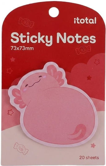 Χαρτάκια Αυτοκόλλητα Σημειώσεων I-total 73x73mm 20φ Pink Axolotl Xl3102j