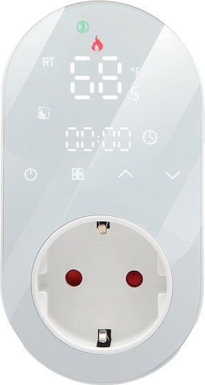 Socket Thermostat❤️ Ambianzza16wtp Wifi Digital Smart Crono White Programmable Daily Weekly 16 A Wifi Remote Control