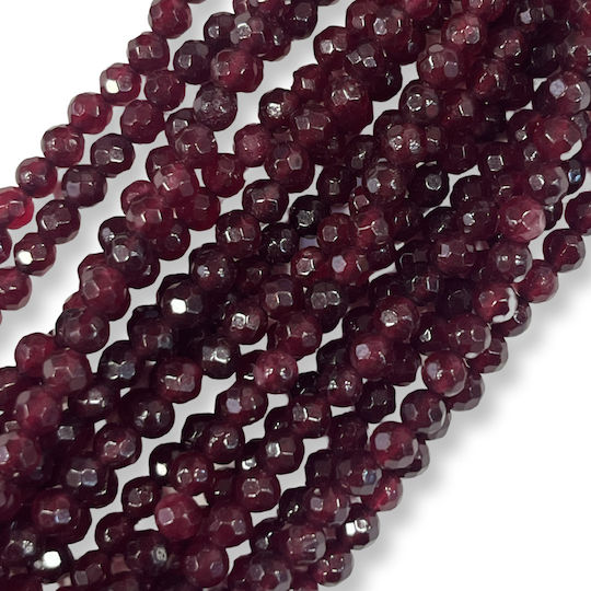 Mărgele Jade Bordeaux Poligonale 5mm Seria 37cm 90 Bucăți