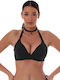Solids Bikini Τριγωνάκι D Cup με Ενίσχυση Μαύρο