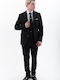 Men's Groom's Suit with Vest Black