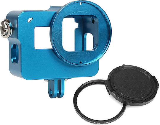 Рамка Gopro Hero 5 Black/2018 Заден Капак UV Филтър 52mm Адаптер Алуминий Син