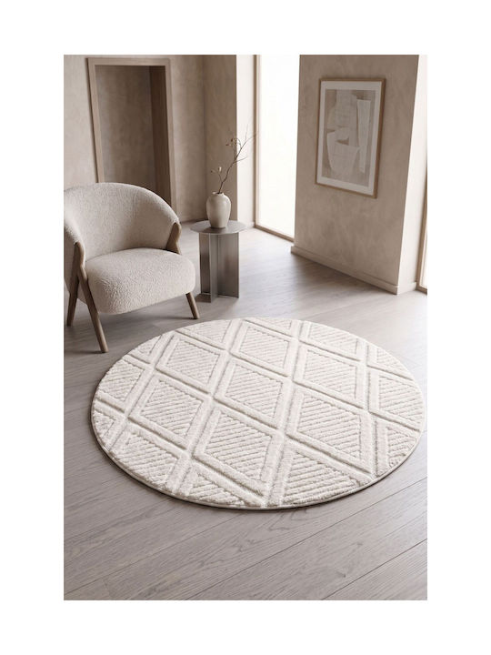 Conceptum Hypnose Runder Wohnzimmer Teppich Cream Herstellerfarbe Φ120cm