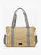 Beige Damen-Tote aus Bast