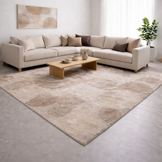 Shaggy Geometric Χαλί Ορθογώνιο Beige 120x170cm