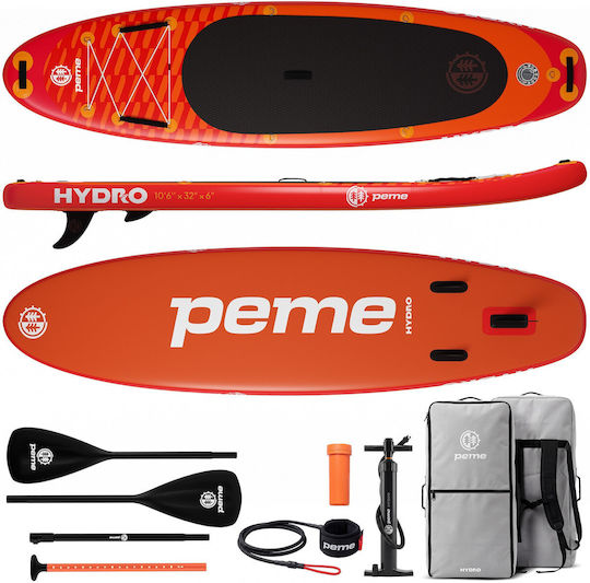 Peme Hydro Φουσκωτή Σανίδα SUP με Μήκος 3.2m Sunset Orange