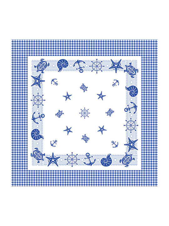 Lucktora Checkered White Tablecloth 85x85cm