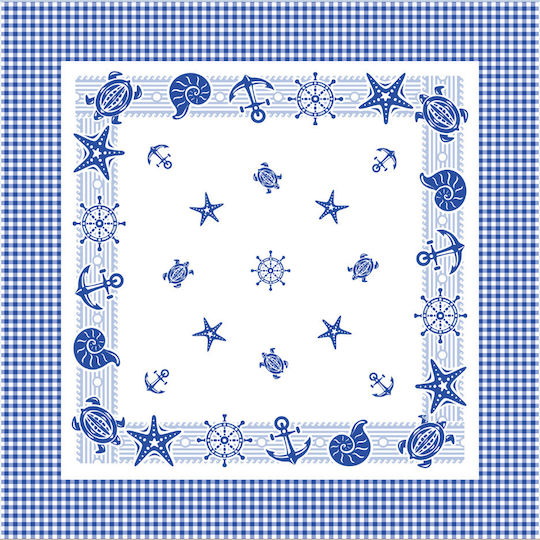 Lucktora Карирана Покривка За Маса Бяла 85x85см