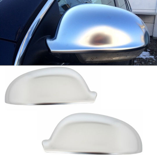 Καπάκια Καθρεφτών Vw Golf V 5 03-08 Jetta 05-10 Eos 06-08 Sharan 04-10 Passat 3bg 04-05 Brushed Aluminium 2 Τεμάχια