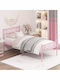 Stewehome Kinderbett Retro Metallisch Mädchen Kinderzimmer Rosa 100x200cm