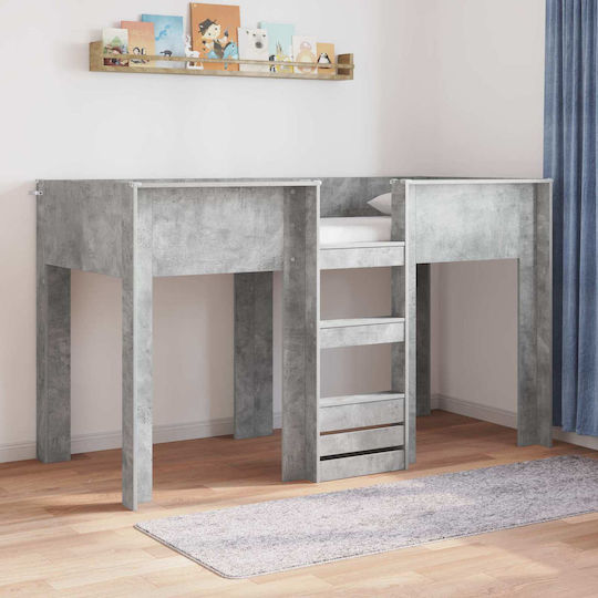 Kinderbett Koje Einzeln Grau für Matratze 75x190cm