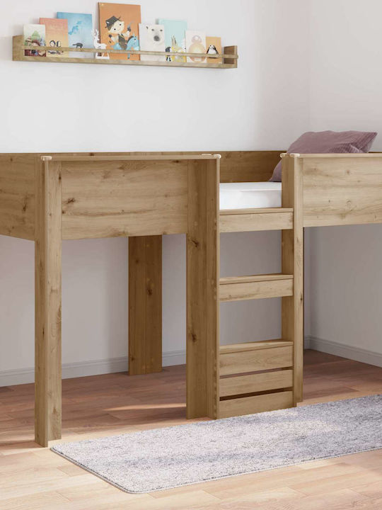Kinderbett Koje Einzeln Braun für Matratze 80x2...