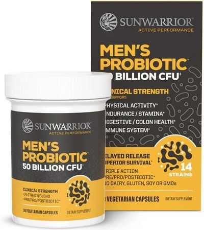 Sunwarrior Herren Probiotisches Ergänzungsmittel mit Probiotika 30 Kräuterkapseln