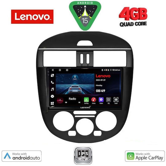Lenovo Car Audio System for Nissan Tiida 2013-2023 with A/C (Bluetooth/USB/WiFi/GPS/Apple CarPlay/Android Auto) with 9" Touch Screen