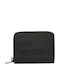 Kleines Leder Damenbrieftasche Schwarz