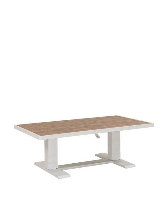 Τραπέζι Polywood με Σκελετό Αλουμινίου Λευκό 140x80x51εκ.