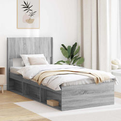vidaXL Κεφαλάρι Κρεβατιού Ξύλινο Γκρι 82x100cm