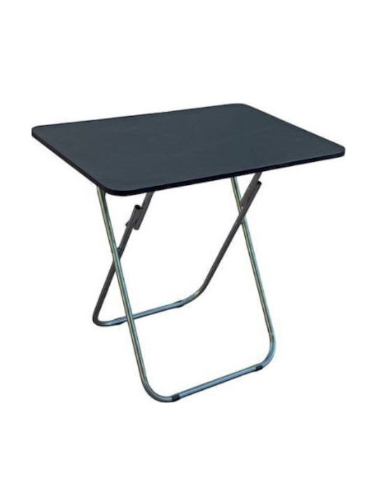 Table for Small Outdoor Spaces Foldable Polywood with Black Metal Frame 90x60x70cm