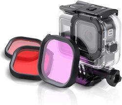 Underwater Shooting Filter Gopro Hero 8 Black Waterproof Case Purple