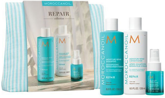 Moroccanoil Hair Care Set for Reconstruction & Nourishment for Damaged Hair with Shampoo & Conditioner 3 Pieces