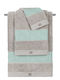 Guy Laroche Σετ Πετσέτες Μπάνιου 3τμχ Sandy Aqua-silver Βάρους 500gr/m²