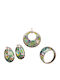 Schmuckset mit Ohrringen, Ring & Anhänger aus Silber mit Steinen