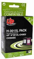 Uprint Toner Compatibil Ch563ee+ch564ee Hp 301xl H-301xl-pack Negru+Culoare 20+18ml