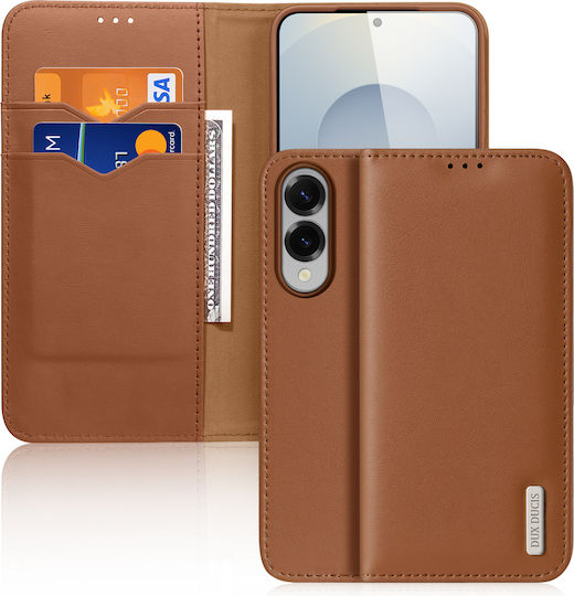 Dux Ducis Hivo Book Δερμάτινο / Σιλικόνης Καφέ (Galaxy S25 Edge)