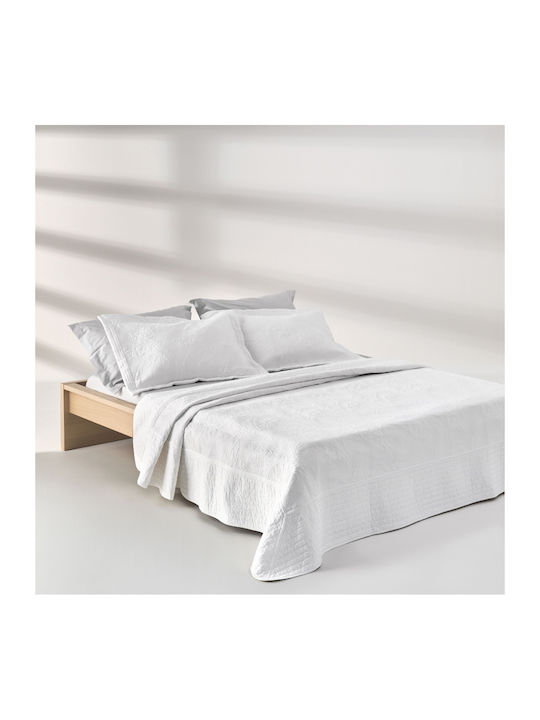 Kentia Escape Σετ Κουβερλί Υπέρδιπλο Βαμβακερό White 230x250cm 3τμχ