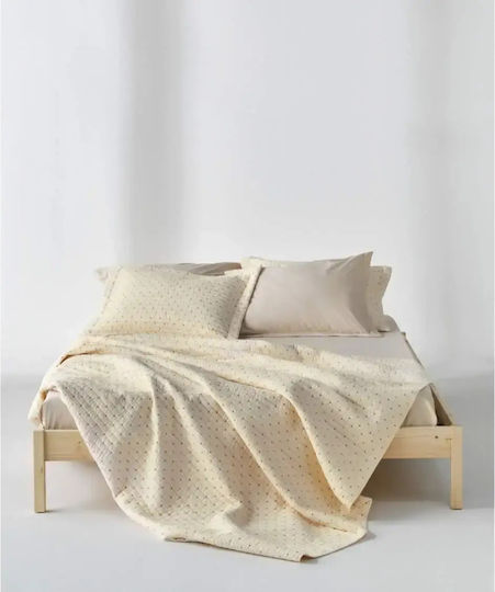 Kentia Cristofer Σετ Κουβερλί Μονό Microfiber Cream-green-orange-yellow 160x240cm 2τμχ