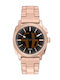 Fossil Men's Watch 41mm Battery with Pink Gold Metal Bracelet