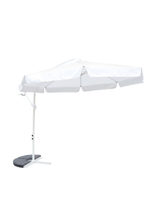 Umbrelă Suspendată Rotundă Metalică Norvia Albă Φ3m
