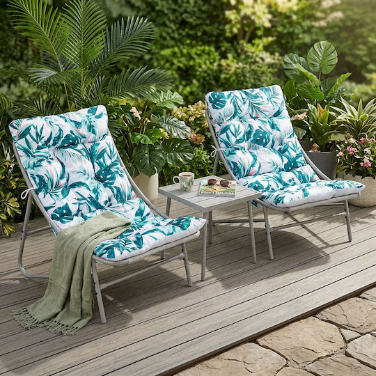 Living Room Set for Small Outdoor Spaces 3 Pieces Gray with Pillows