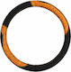Car Steering Wheel Cover Black-Orange 37-39cm PVC & Rubber Anti-Slip Universal Wood Design
