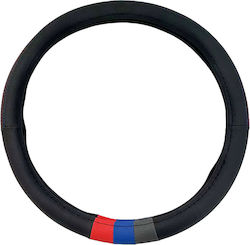 Κάλυμμα Τιμονιού Δερματίνη Tricolore M Sport Μαύρο 3 Χρώματα Μ Medium 37-39cm