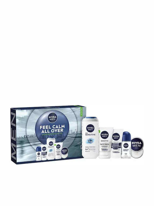Nivea Skincare Calm All Over Skin Care Set for Body Cleaning and Moisturizing 5 Pieces