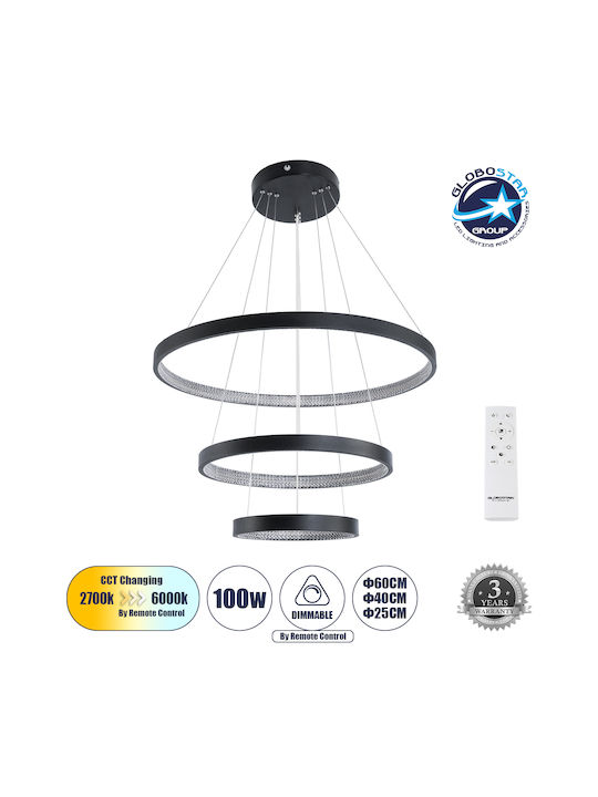 Diamond Diamond Black LED Ceiling Light with Adjustable White Light