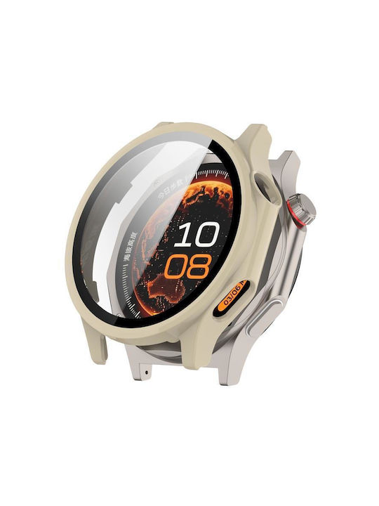 Oneplus Watch 4 Enkay Hat-prince Full Coverage Tempered Glass Film Integrated Pc Watch Case Beige