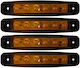Led Truck Volume Lights 12v-24v Yellow Amber 4 Pieces 6 Led Side Marker Truck