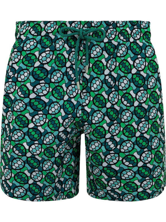 Men's Swimwear Shorts Green with Prints