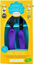 Nana's Manners Set Baby Cutlery Purple 2 Pieces
