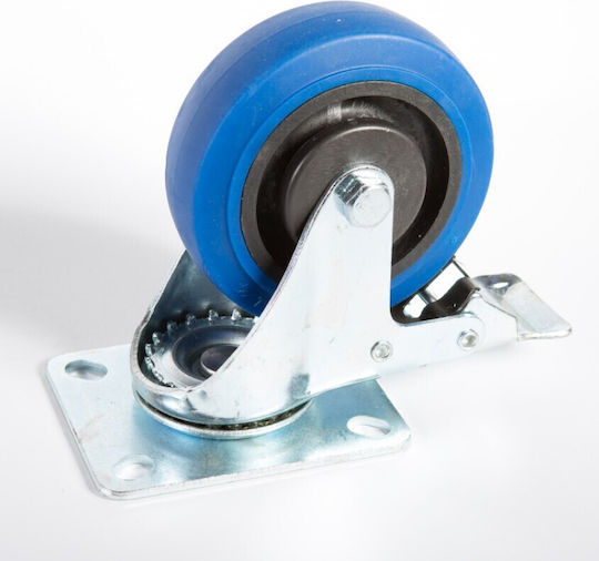 Industrielle Schwerlast Drehende Räder 100mm 75kg Blau mit Bremse