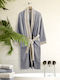 Nima Ease Bathrobe with Collar Gray 380gsm