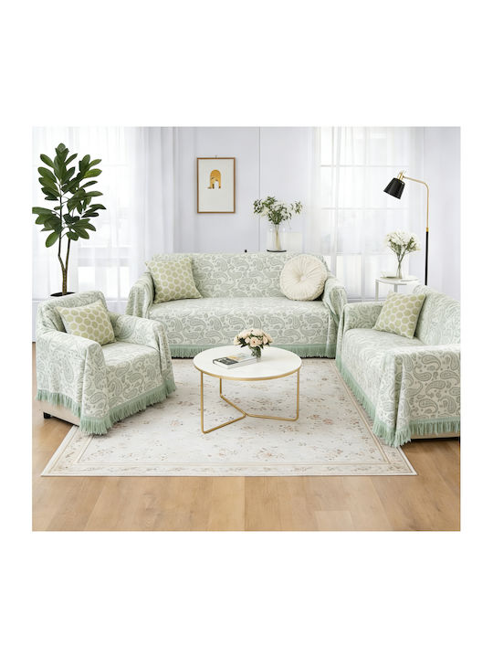 Lucktora Armchair Throw 180x180cm Green