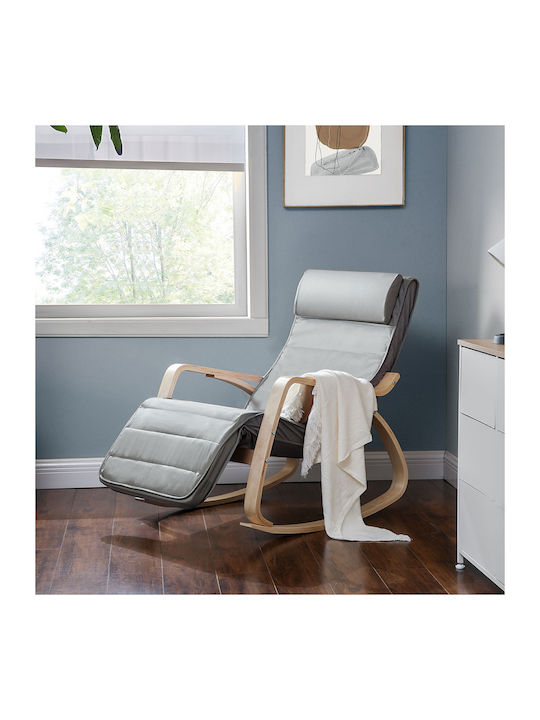 Fotoliu Relax cu Taburet Bej 67x115x91cm
