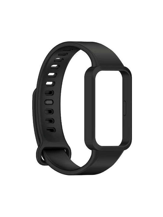 Силиконова Каишка Xiaomi Band 9 Active Redmi Band 3 Смарт Часовник Гривна Каишка Черна