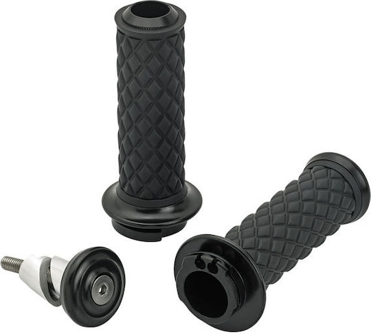 Biltwell Motorradlehenker Griffe Harley Davidson 1" Durchmesser Lenker Alumicore Griffe Schwarz