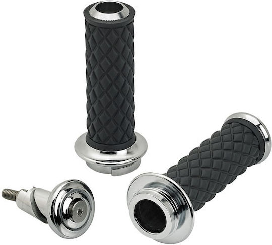 Biltwell Motorradlehenker Griffe Harley Davidson 1 Zoll Durchmesser Lenker Alumicore Griffe Chrom