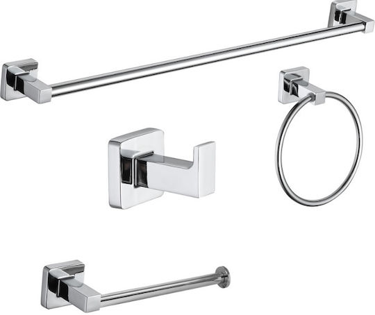Perfect Perfect Badezimmerzubehör-Set Inox Silber 4 Stück