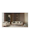 Stewehome Set Canapele Bohem 2+1 Picioare Din Lemn Bej Verde Măsliniu 220x90x81 Cm